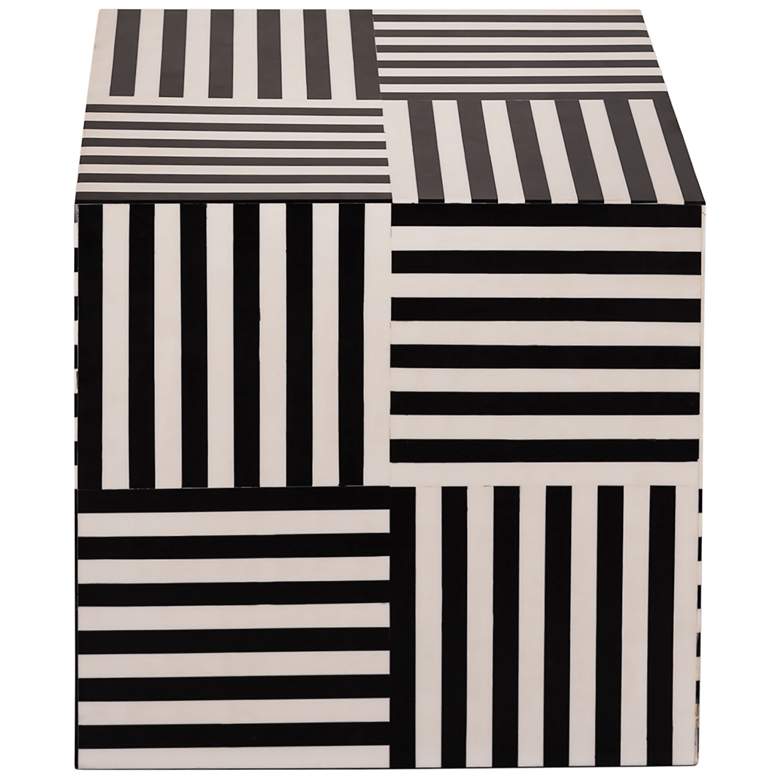 Image 3 TOV Cube 15" Wide White and Black Geometric Pattern Modern Side Table more views