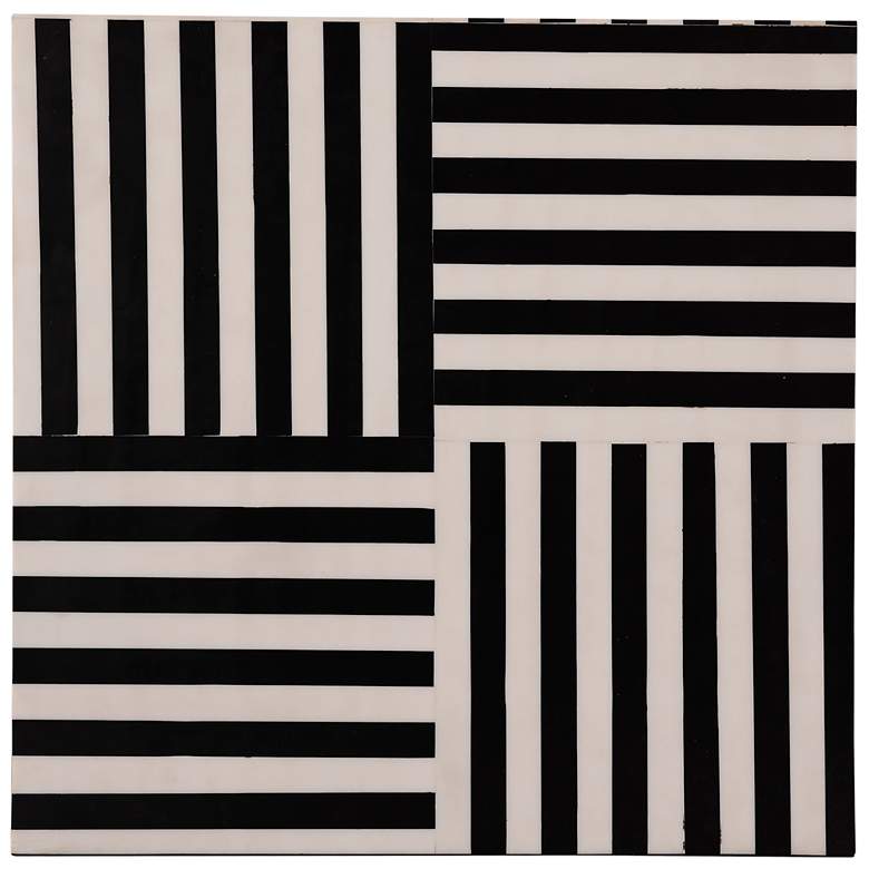 Image 4 TOV Cube 15" Wide White and Black Geometric Pattern Modern Side Table more views