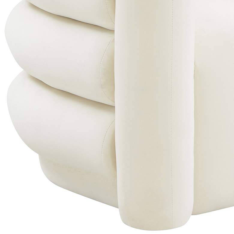 Image 6 TOV Curves 36 1/4" Wide Cream Velvet Channel-Tufted Lounge Chair more views