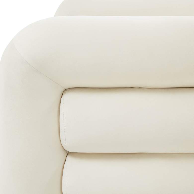 Image 7 TOV Curves 36 1/4" Wide Cream Velvet Channel-Tufted Lounge Chair more views