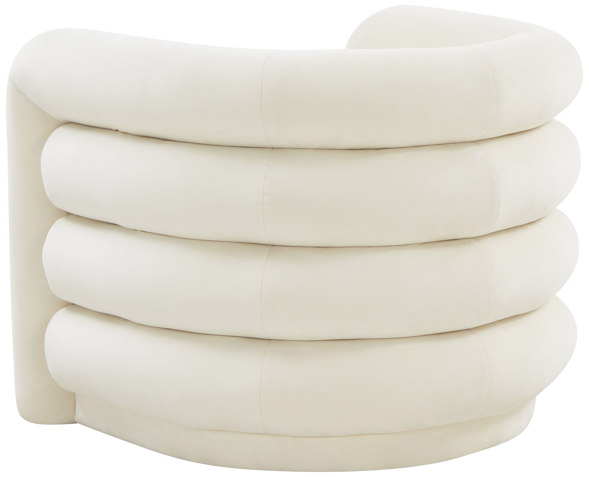 TOV Curves 36 1/4" Wide Cream Velvet Channel-Tufted Lounge Chair in scene