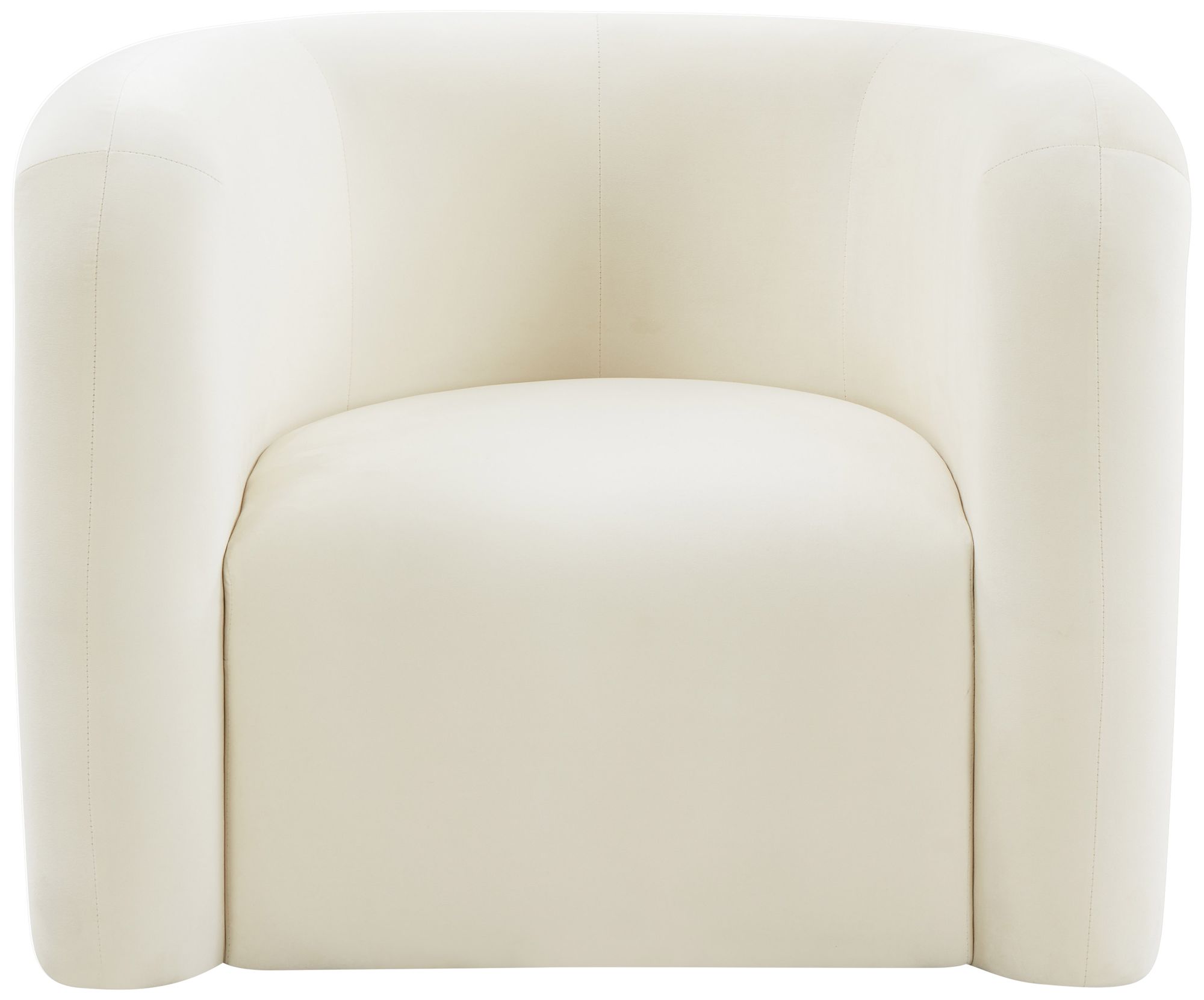 TOV Curves 36 1/4" Wide Cream Velvet Channel-Tufted Lounge Chair in scene