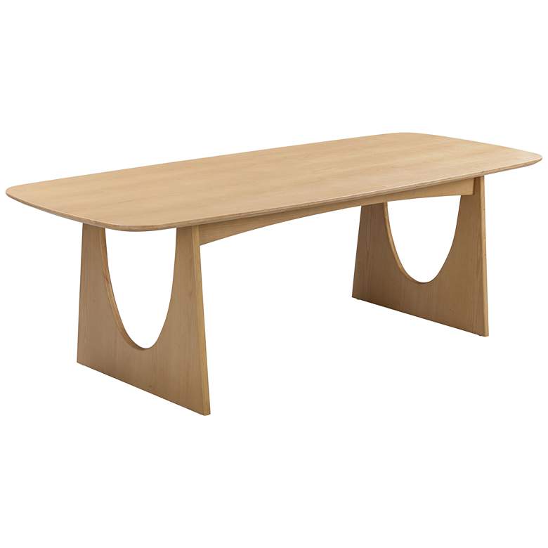 Image 1 TOV Cybill 94" Wide Natural Ash Wood Rectangular Modern Dining Table