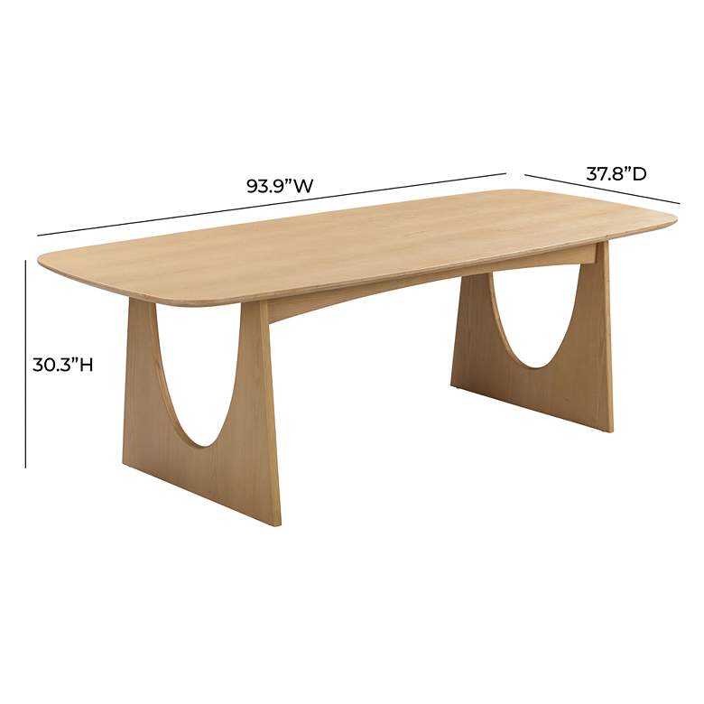 Image 7 TOV Cybill 94" Wide Natural Ash Wood Rectangular Modern Dining Table more views