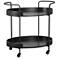 TOV Cyril 34 1/4" Wide Black Oak Rolling Bar Cart