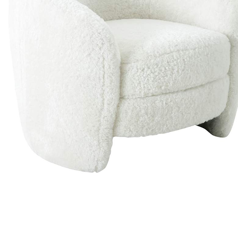 Image 5 TOV Dakota 33" Wide Luxe White Faux Shearling Modern Armchair more views