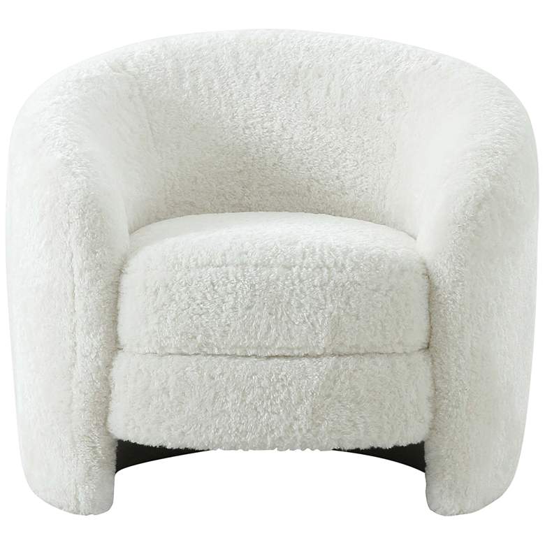 Image 6 TOV Dakota 33" Wide Luxe White Faux Shearling Modern Armchair more views