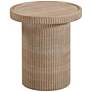 2_TOV Darcy 17 3/4"W Faux Travertine Indoor-Outdoor Modern Side Table