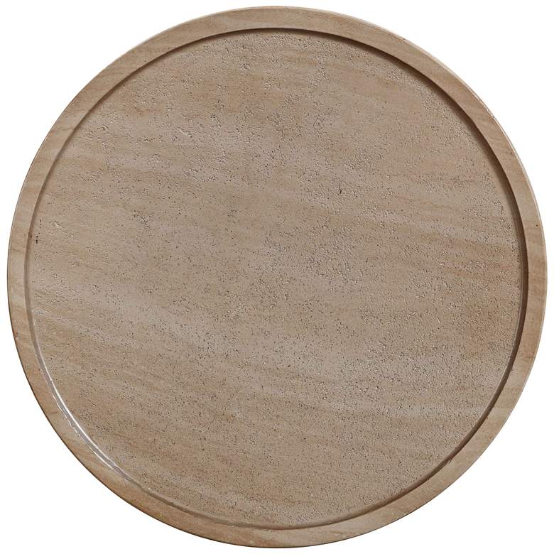 Image 4 TOV Darcy 17 3/4"W Faux Travertine Indoor-Outdoor Modern Side Table more views