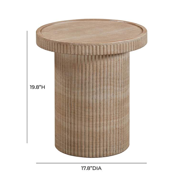 Image 6 TOV Darcy 17 3/4"W Faux Travertine Indoor-Outdoor Modern Side Table more views