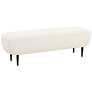 1_TOV Denise 50 3/4" Wide Cream White Boucle Fabric Modern Bench
