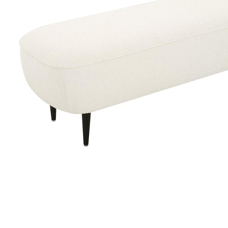 Image 2 TOV Denise 50 3/4" Wide Cream White Boucle Fabric Modern Bench more views