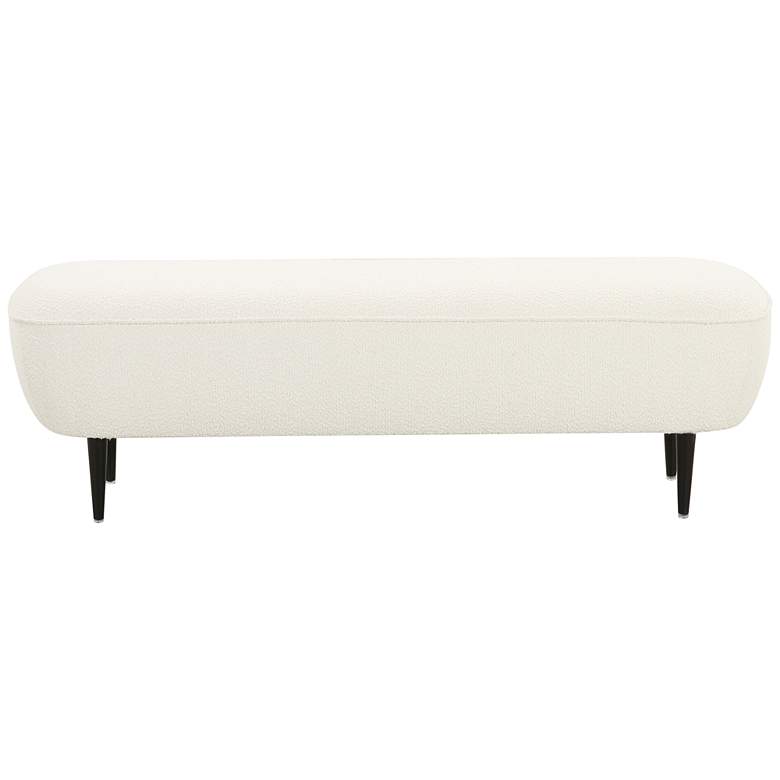 Image 3 TOV Denise 50 3/4" Wide Cream White Boucle Fabric Modern Bench more views