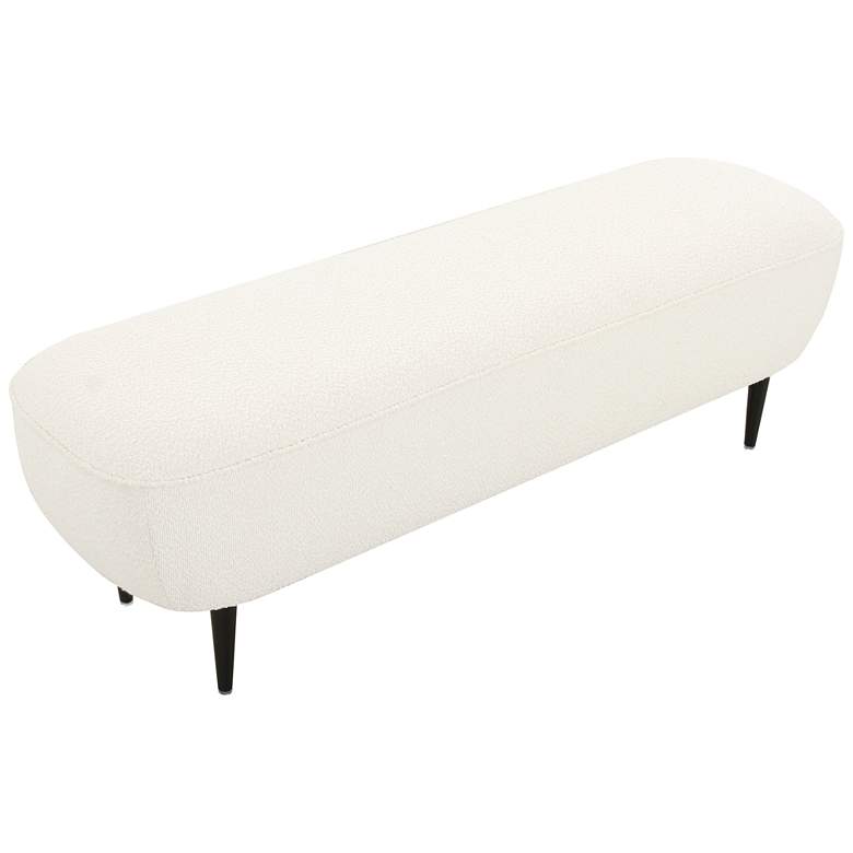 Image 4 TOV Denise 50 3/4" Wide Cream White Boucle Fabric Modern Bench more views