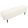 4_TOV Denise 50 3/4" Wide Cream White Boucle Fabric Modern Bench more views