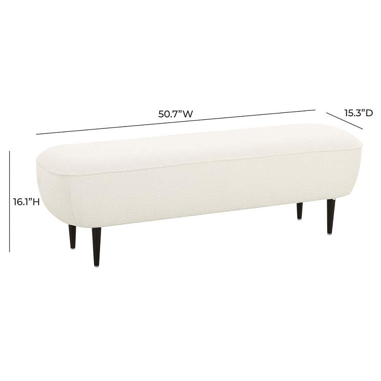 Image 5 TOV Denise 50 3/4" Wide Cream White Boucle Fabric Modern Bench more views