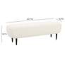5_TOV Denise 50 3/4" Wide Cream White Boucle Fabric Modern Bench more views