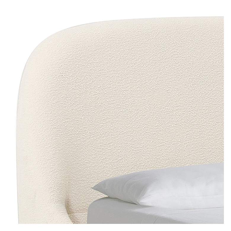 Image 2 TOV Denise 66" Wide Cream Boucle Tufted Fabric Modern Queen Size Bed more views