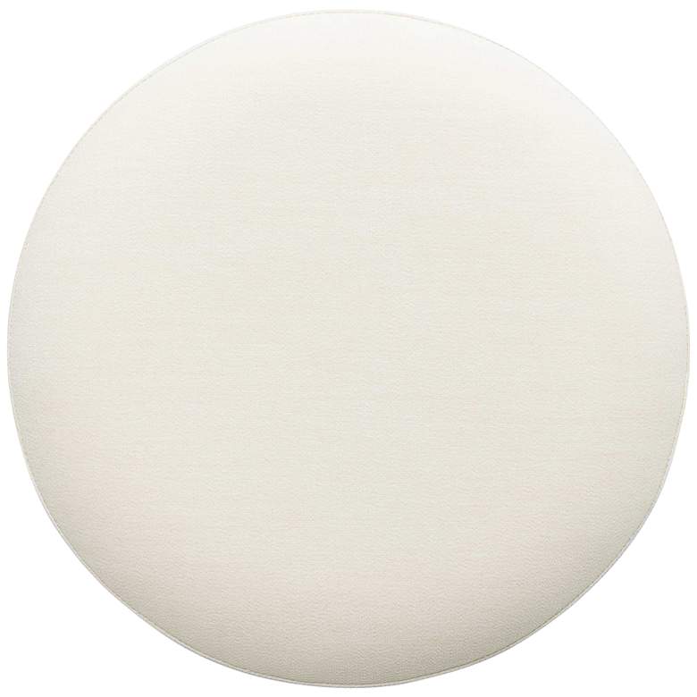 Image 5 TOV Dex 15 3/4" Wide Cream Upcycled Fabric Modern Round Ottoman more views