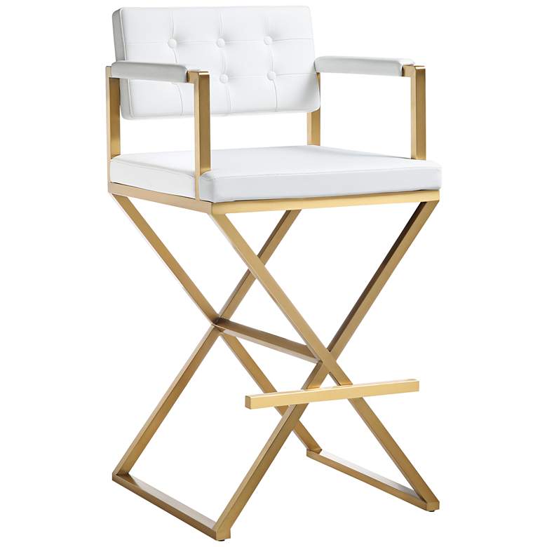 Image 2 TOV Director 21 1/2" Wide White Vegan Leather Director's Chair