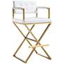 2_TOV Director 21 1/2" Wide White Vegan Leather Director's Chair