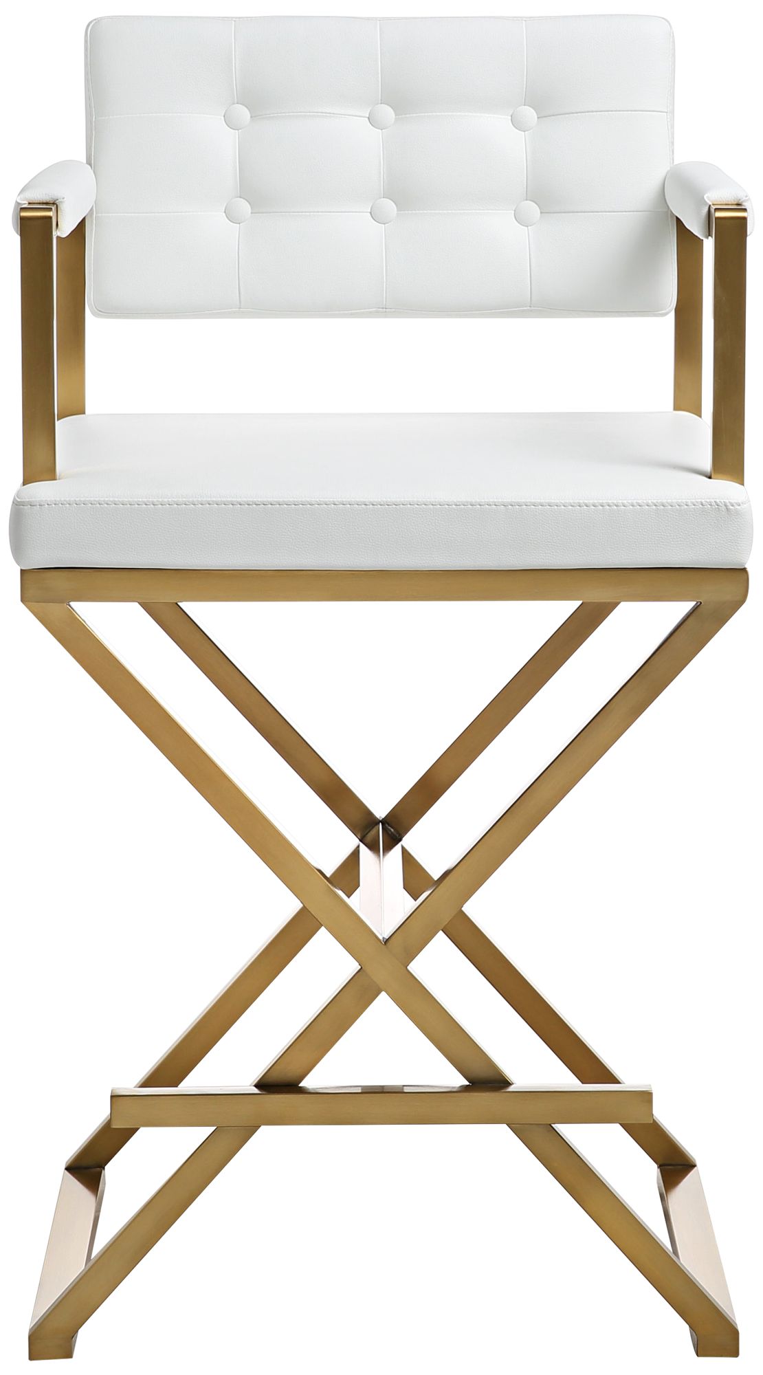 Image 2 TOV Director 26" White Vegan Leather Modern Counter Stool more views
