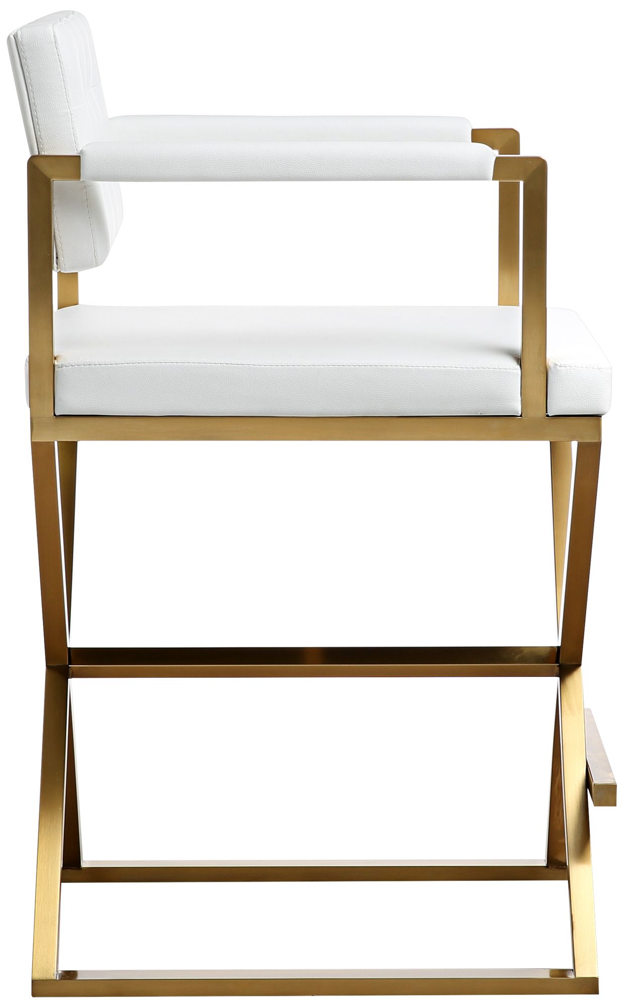 Image 3 TOV Director 26" White Vegan Leather Modern Counter Stool more views