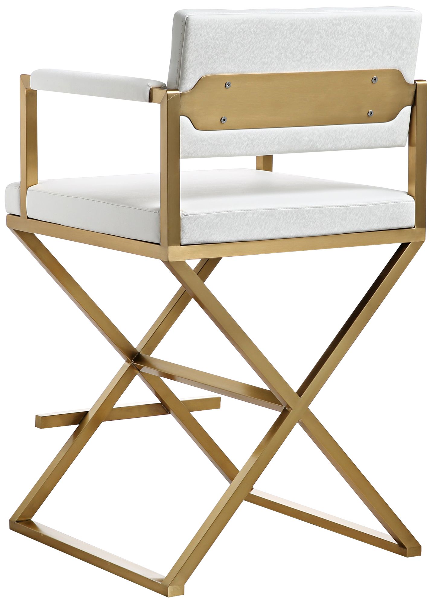 Image 4 TOV Director 26" White Vegan Leather Modern Counter Stool more views