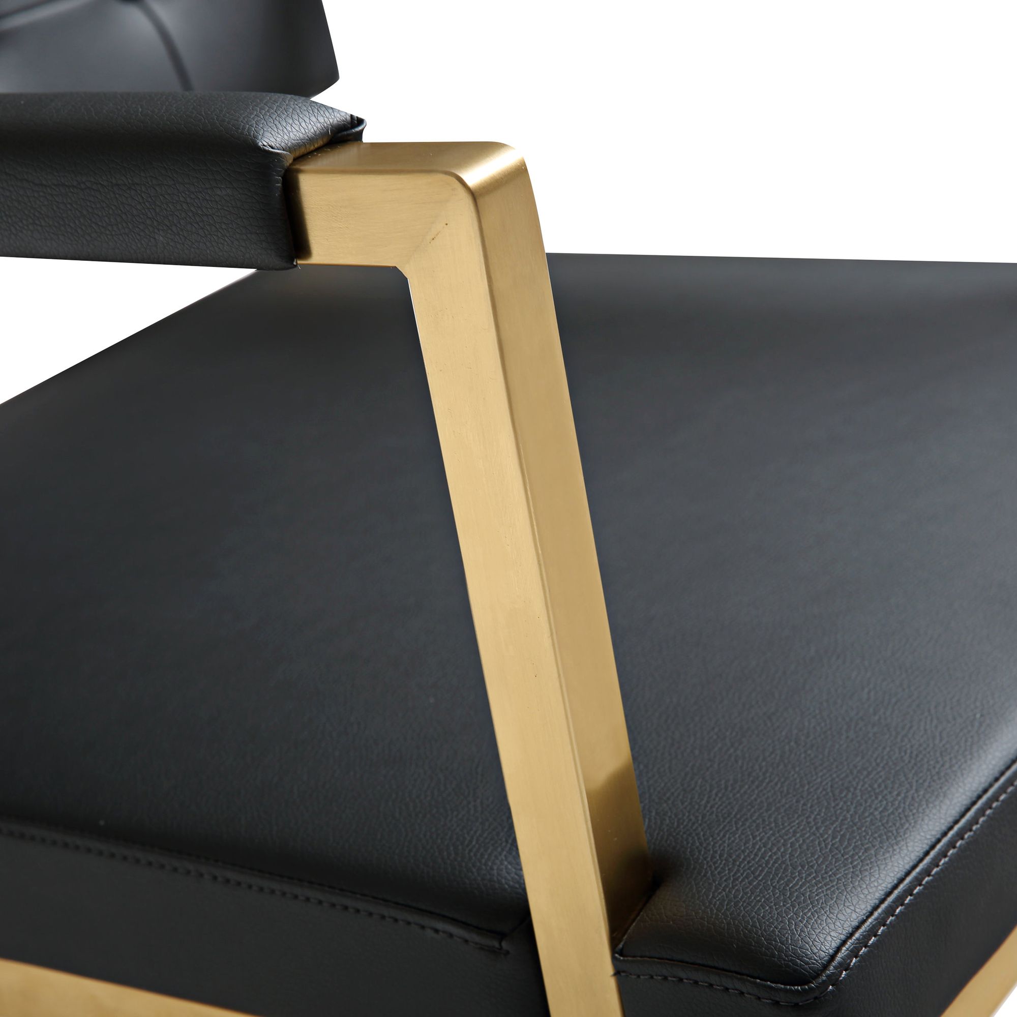 Image 6 TOV Director 30" Modern Black Vegan Leather Chair Bar Stool more views