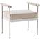 TOV Diva 25 1/4" Wide Cream Velvet Bench with Arms