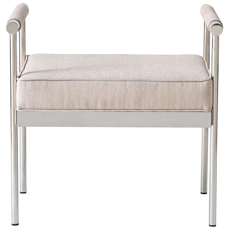 Image 3 TOV Diva 25 1/4" Wide Cream Velvet Bench with Arms more views