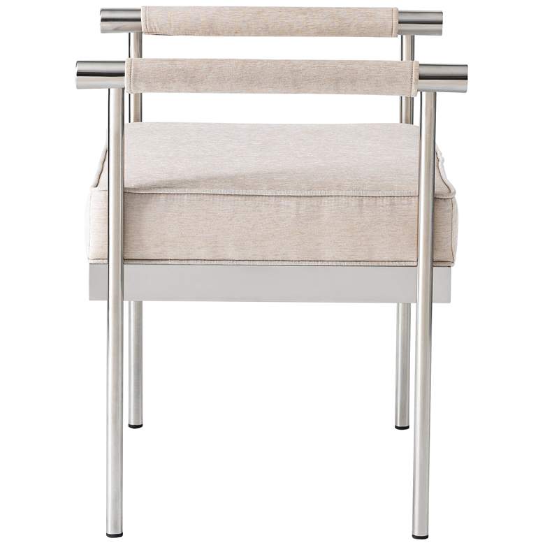 Image 4 TOV Diva 25 1/4" Wide Cream Velvet Bench with Arms more views