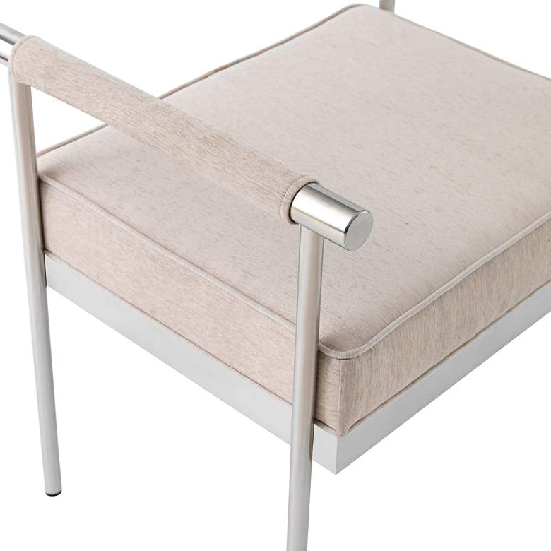 Image 6 TOV Diva 25 1/4" Wide Cream Velvet Bench with Arms more views