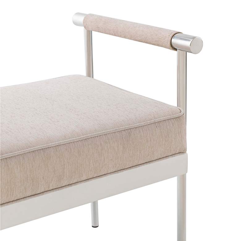 Image 7 TOV Diva 25 1/4" Wide Cream Velvet Bench with Arms more views