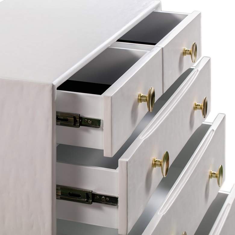 Image 4 TOV Divine 38" Wide White 5-Drawer Wood Accent Chest more views