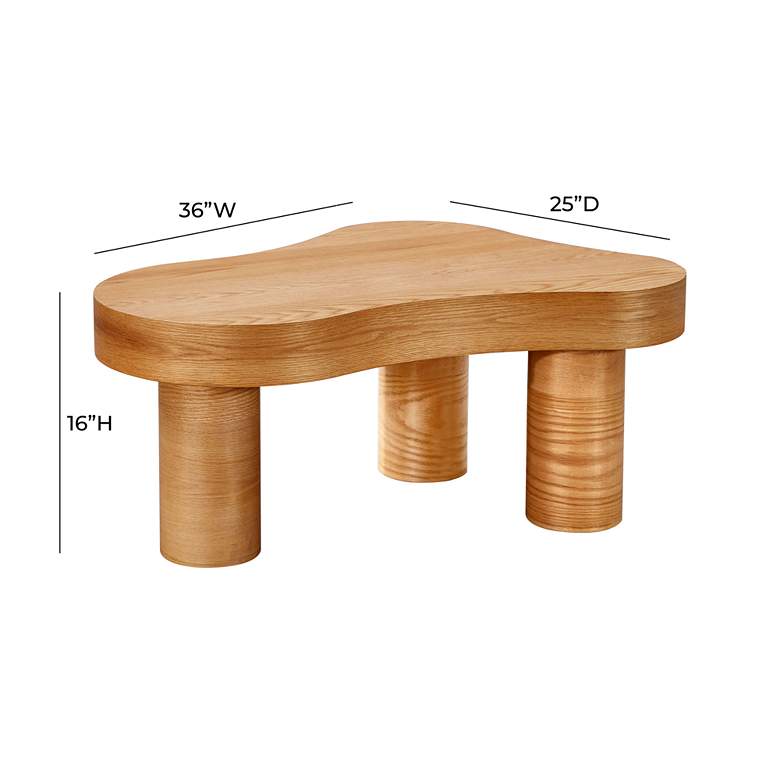 Image 5 TOV Dora 36" Wide Modern Natural Oak Wood Coffee Table more views