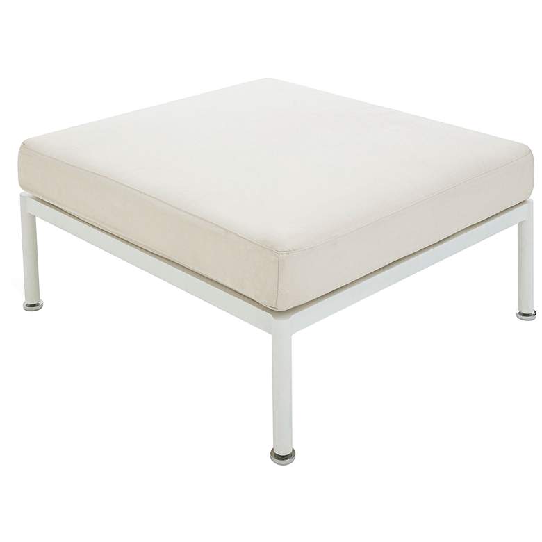 Image 5 TOV Dunes 29 1/2" Wide Cream Fabric Indoor/Outdoor Rectangular Ottoman more views