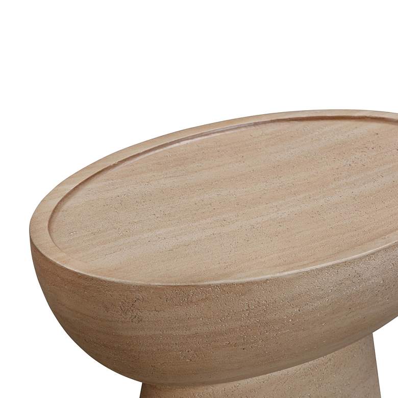 Image 3 TOV Eclipse 17 3/4" Wide Faux Travertine Modern Concrete Side Table more views