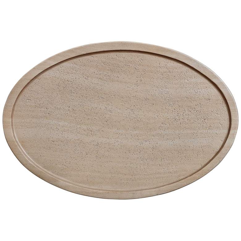 Image 4 TOV Eclipse 17 3/4" Wide Faux Travertine Modern Concrete Side Table more views