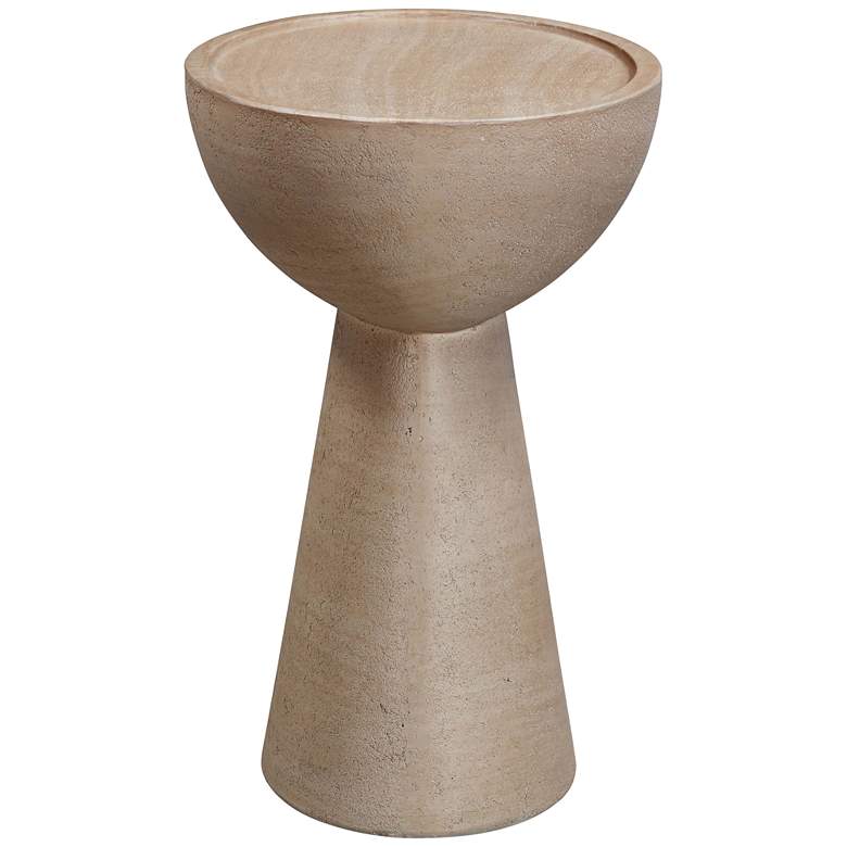 Image 6 TOV Eclipse 17 3/4" Wide Faux Travertine Modern Concrete Side Table more views
