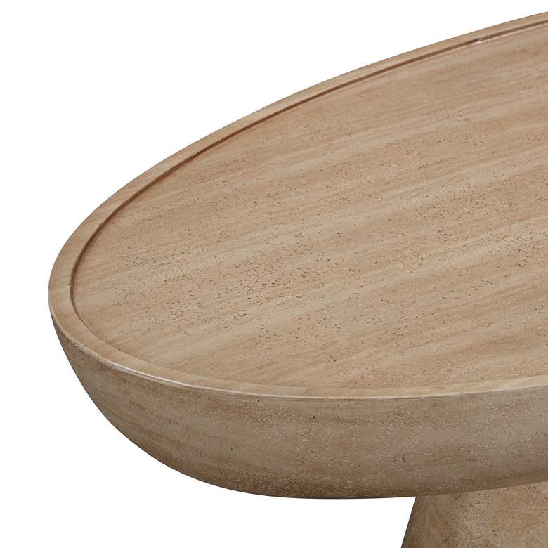Image 3 TOV Eclipse 47 1/4" Wide Faux Travertine Indoor-Outdoor Coffee Table more views