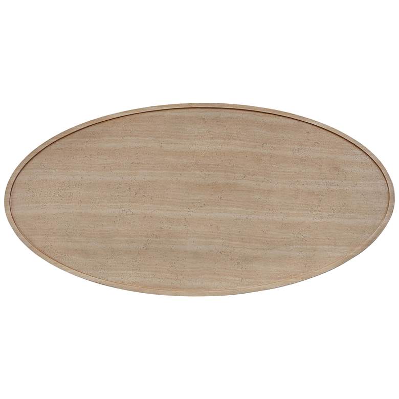 Image 4 TOV Eclipse 47 1/4" Wide Faux Travertine Indoor-Outdoor Coffee Table more views