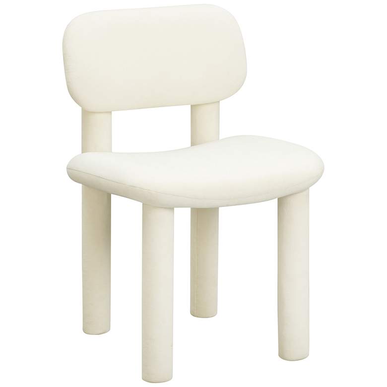 Image 1 TOV Elise 20 1/2" Wide Ivory White Velvet Fabric Modern Dining Chair
