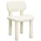 TOV Elise 20 1/2" Wide Ivory White Velvet Fabric Modern Dining Chair