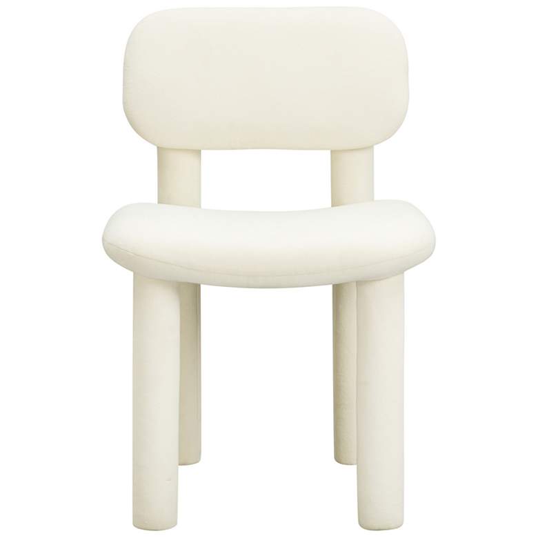 Image 2 TOV Elise 20 1/2" Wide Ivory White Velvet Fabric Modern Dining Chair more views