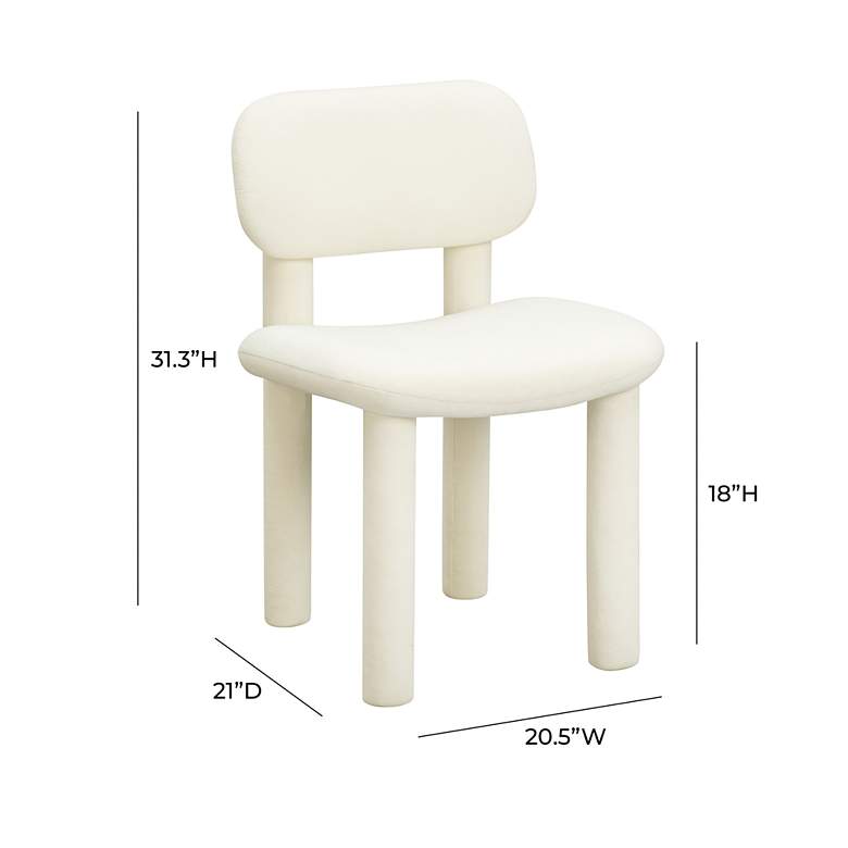 Image 5 TOV Elise 20 1/2" Wide Ivory White Velvet Fabric Modern Dining Chair more views
