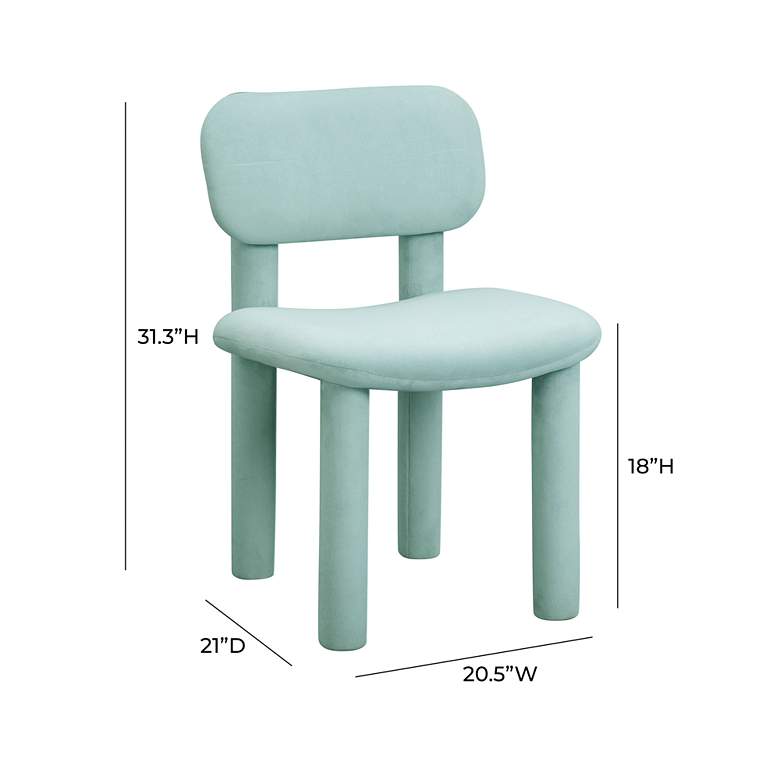 Image 5 TOV Elise 20 1/2" Wide Modern Pale Blue Velvet Fabric Dining Chair more views