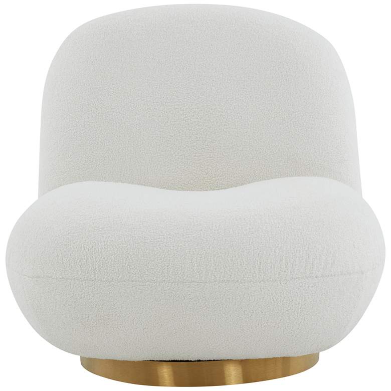 Image 3 TOV Emily 31 1/2" Wide White Boucle Fabric Modern Swivel Accent Chair more views