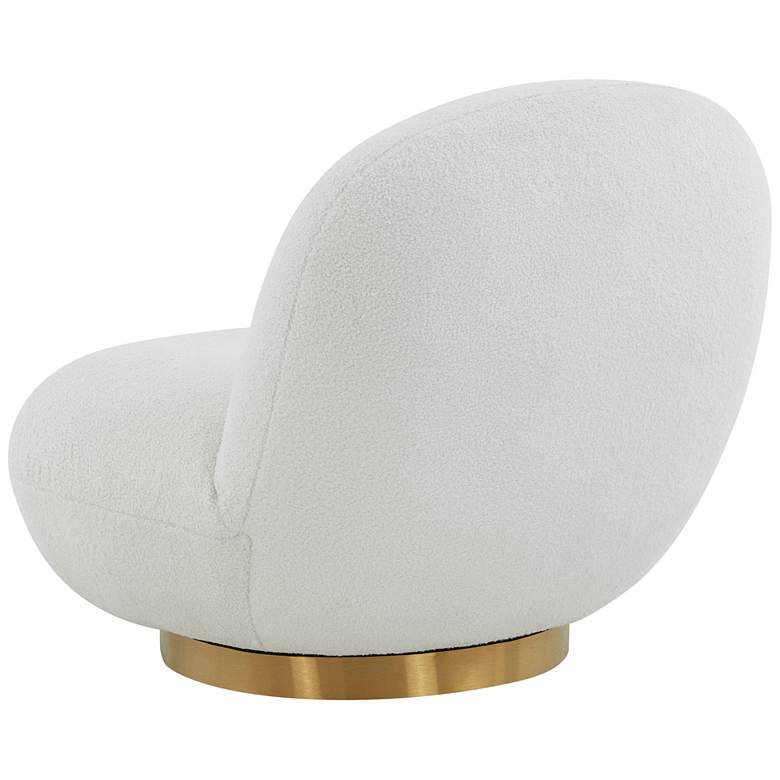 Image 4 TOV Emily 31 1/2" Wide White Boucle Fabric Modern Swivel Accent Chair more views