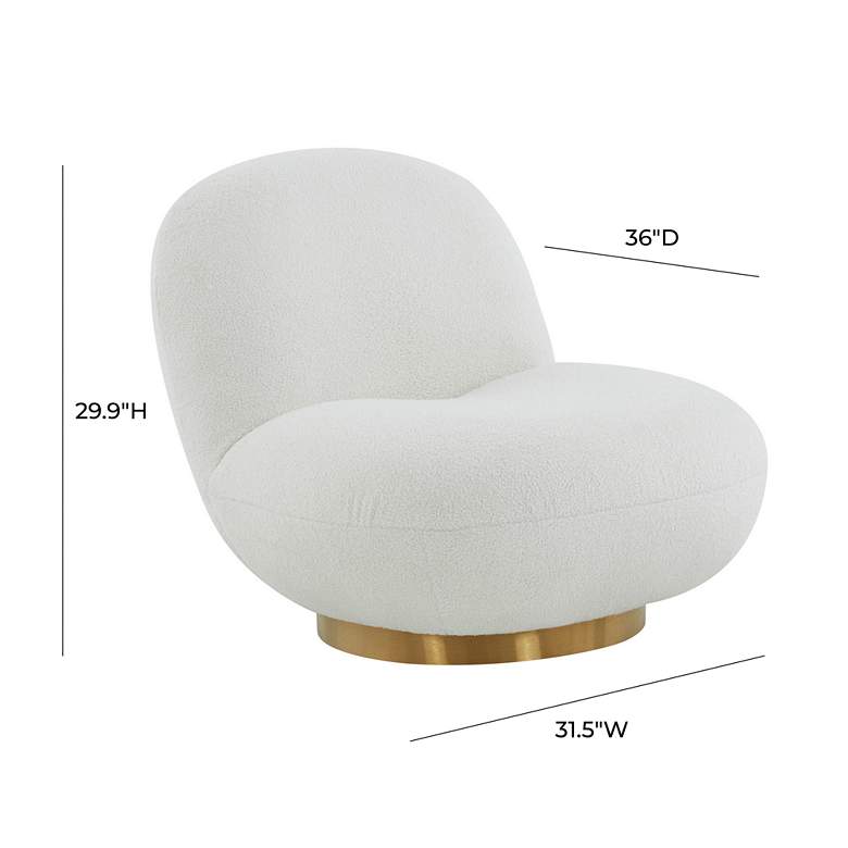Image 5 TOV Emily 31 1/2" Wide White Boucle Fabric Modern Swivel Accent Chair more views
